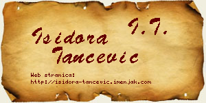 Isidora Tančević vizit kartica